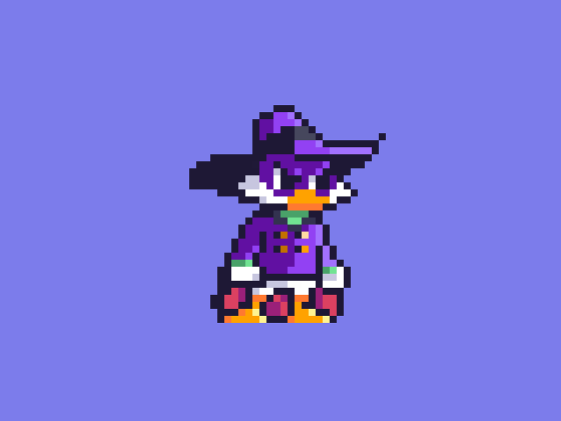 Darkwing Duck | Чёрный Плащ animation aseprite darkwing duck pixelart