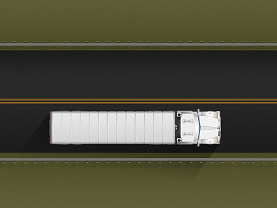 Illustrated Semi Truck 18 wheeler big rig down illustrated lorry overhead semi semi truck top transport truck vector
