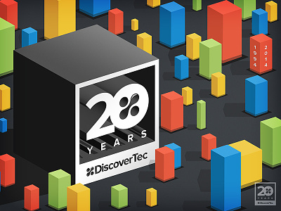 20th anniversary logo & poster art 20th anniversary 3d illustrated logo poster wall art