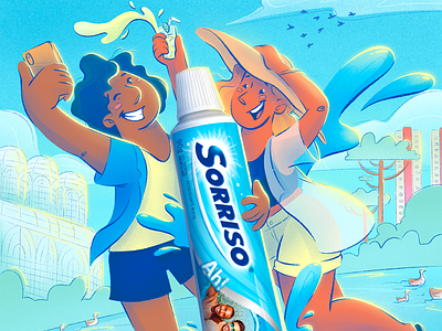 Illustration for Sorriso's summer campaign