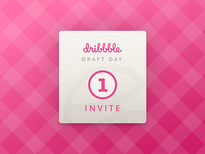 Dribbble Invite card checkered invite pink