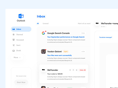 Outlook Redesign 😍 clean design clean ui dashboad dashboard ui inbox landing page mail mail box mailbox mailchimp minimal outlook ui ui ux ui design ux web design web ui webdesign website design