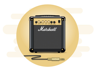 Ciux Marshall amplification combo guitar illustration illustrator marshall music