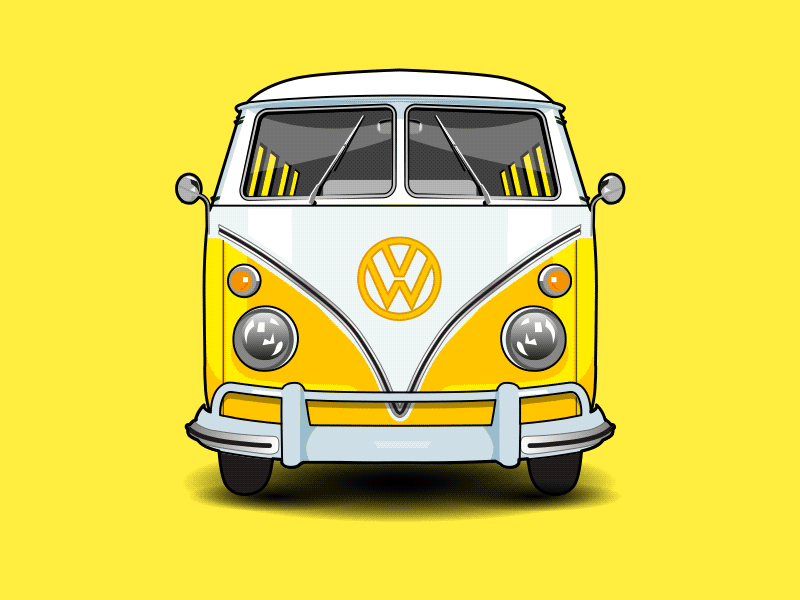 Volkswagen 1967 T1 car hippies illustration illustrator microbus volkswagen