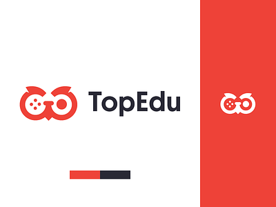 TopEdu Games branding education gaming joystick logo owl