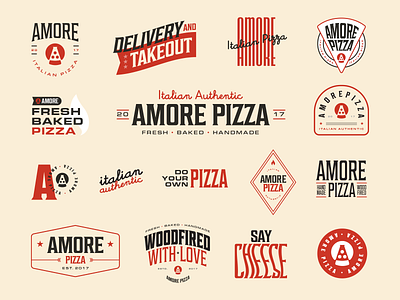 Amore Pizza | Secondary Logos pizza pizza logo red red logo