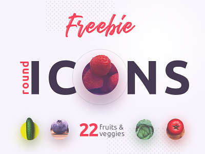 22 Fruits & Vegetables Round Icons Free free freebie fruits icon icons icons set resources round vegetables