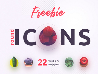 22 Fruits & Vegetables Round Icons Free