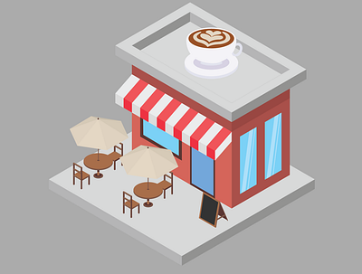Cafe cafe coffee design flat illustration illustrator isometric isometric art vector