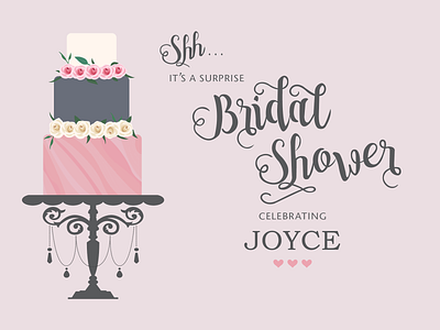 Bridal Shower Invite design illustration illustrator indesign typography vector