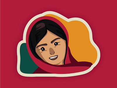 Malala education idol illustration malala peace sticker woman