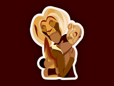 Simba and Nala 2d character comic couple illustration illustrator love portrait sticker vector