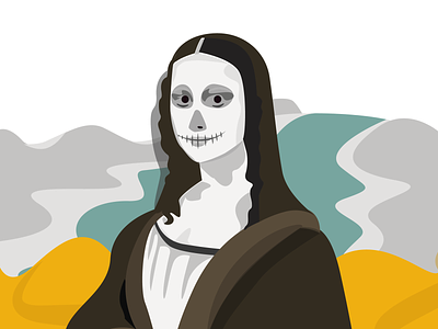 Scary Mona Lisa 2d character comic design illustration illustrator monalisa portrait vector woman