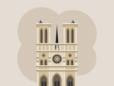 Notre Dame 2d building cathedral flat design illustration kerning notre dame vector