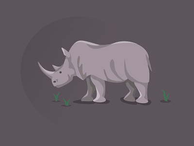 Hopeful Rhino 2d character comic illustration portrait rhinoceros vector