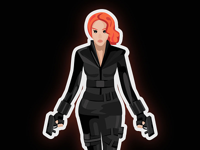 Black Widow - Avengers 2d character comic design illustration illustrator marvel mcu portrait sticker vector woman