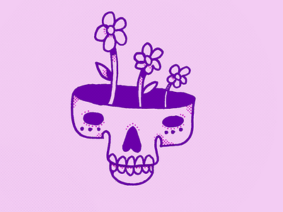 Reborn character design flower flowerpot halftones handmade illustration logo photoshop reborn skull sticker