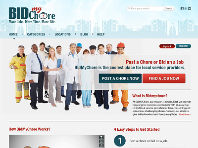 Bidmychore Homepage Design bidmychore business company photoshop web design