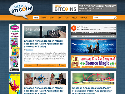 Talk Bitcoin Homepage bitcoin homepage photoshop web design