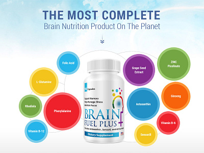 Brain Supplement Webpage nutrition photoshop product responsive design web design