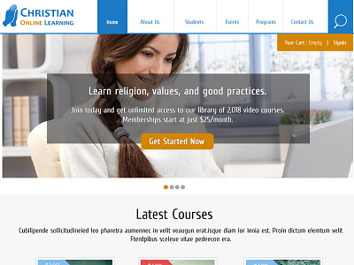 Christian Online Training Website christian website learning photoshop portal responsive design web design white