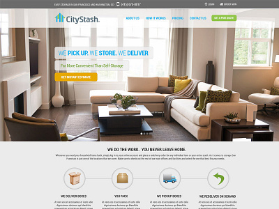 Homepage Design of Citystash brand ecommerce photoshop responsive design service storage web design