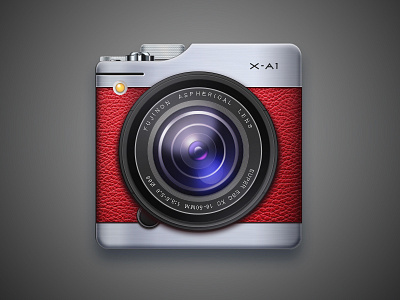 Camera Icon Practice - Fujifilm X-A1 camera icon realistic