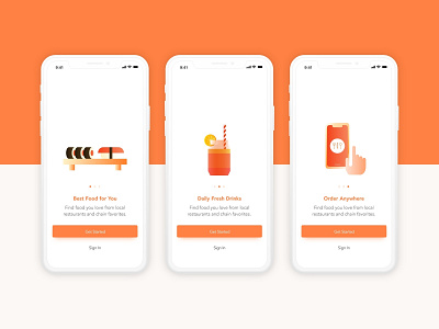 Food Delivery Onboarding design icon illustration landing onboard onboarding ui ui