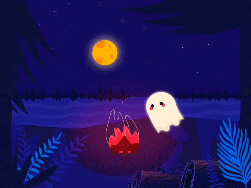 Ghosty animation ghost gif halloween illustration motion motiondesignschool