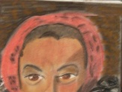 Hispanic woman art pastel portait