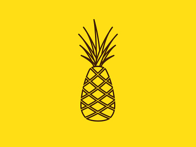 Pineapple ananas brown crown fruit illustration pineapple yellow