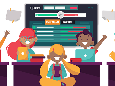 Project - Quizizz dashboard design explainer illustration quiz quizizz students studiotale teacher video