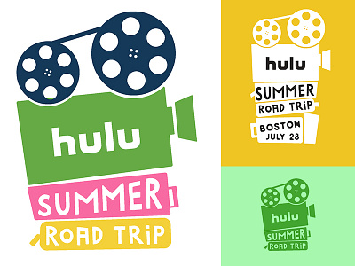 Hulu Summer Road Trip logo concept film hulu luggage movies projector reel to reel tour travel