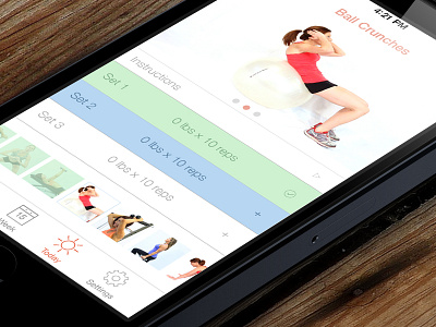 Vitogo Exercise View app clean fitness flat ios ios7 iphone light minimal ui ux white