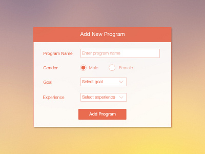 Vitogo Admin Form admin flat form interstitial modal orange pop up simple web
