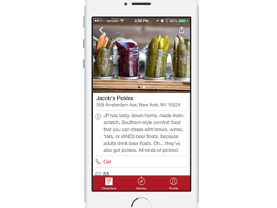 Thrillist App: Venue View app ios ios7 iphone restaurant tab bar thrillist venue