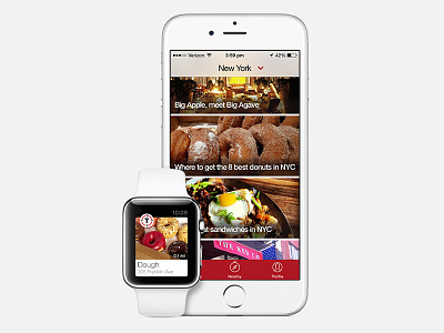 Thrillist Apple Watch Concept app apple watch concept donuts ios ios8 iphone iwatch thrillist ui watch watch