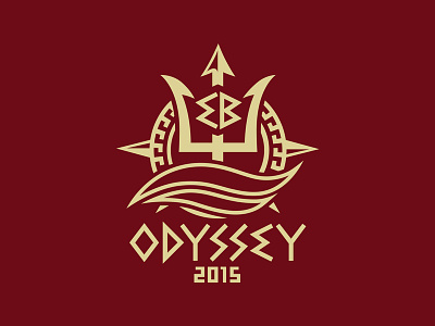 Logo for Executive Board greek odyssey sand style trident waves zeus
