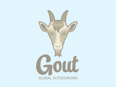 GOUT face goat illustration logo mark outsourcing venezuela