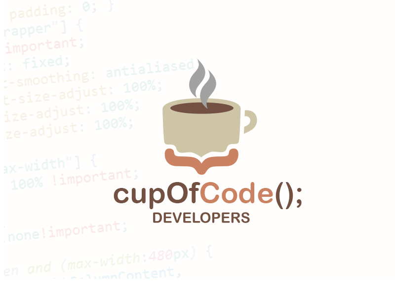 cupOfCode(); Developers agency brand code coffee cup design logo mark photoshop