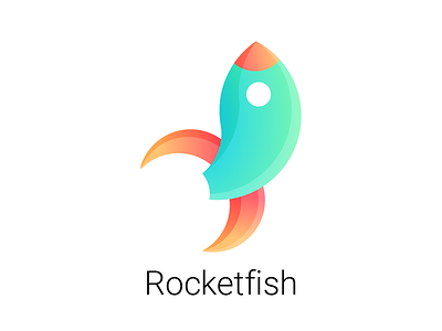 Rocketfish Logo circle dailylogochallenge fish golden logo rocket rocketship