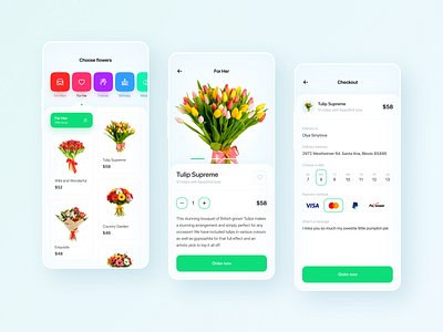 Flowers delivery app app concept delivery design flower minimal shop ui