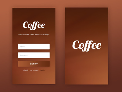 Coffee : Sign Up apps design sign up ui