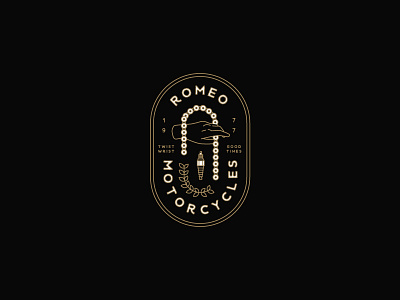 Romeo Motorcycles chain crest hand leaf moto