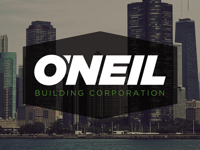 O'Neil Building Corporation badge building chicago corporation hex logo oneil wordmark