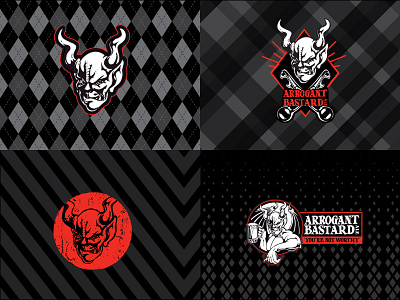 Arrogant Bastard Pattern Concepts for Stone Brewery ale argyle arrogant bastard beer bootle craft beer gargoyle lines logo patterns stone brewery stone brewing