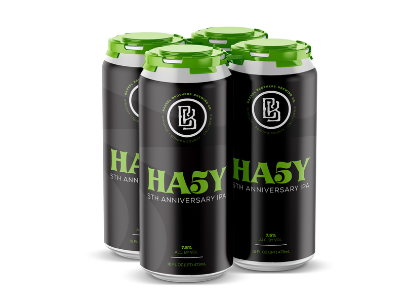Barrel Brothers // HA5Y 5th Anniversary IPA beer beer can branding brewery craft beer ipa label logo packaging