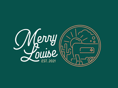 Merry Louise - Vintage Style Mobile Bar bar branding design icon identity illustration logo scipt trailer vintage wordmark