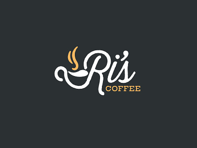 Ri's Coffee apparel branding coffee coffee logo coffee shop identity label logo packaging