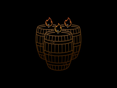 Bourbon & Flames Candle Co. branding design identity logo